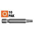 Century Drill & Tool Star Power Screwdriving Bit, T20, 2in, 10Pk 69020