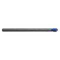 Century Drill & Tool Glass and Tile Drill Bit 1/8" x 2-1/4"L, Three-Flat 81208