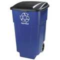 Carlisle Foodservice 50 gal Square Recycling Bin, Open Top, Blue, Polyethylene (HDPE), 1 Openings 345050REC14