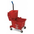 Carlisle Foodservice Side Press Mop Bucket and Wringer, Red 3690805