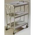 Carlisle Foodservice Fold N Go Cart 15 in x 21 in - Gray, Polyethylene, 3 Shelves, 350 lb SBC152123