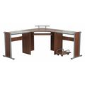 Flash Furniture Multi Functional Desk, 61-3/4" D X 95" W X 34" H, Teakwood, Metal, Table Top: Glass NAN-WK-105-GG