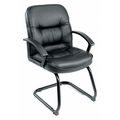 Boss Black Guest Chair, 27" W 28 1/2" L 38" H, Fixed Arms, Molded Foam, Fabric Upholstery Seat B7309