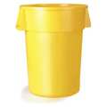 Carlisle Foodservice 55 gal. Round Trash Can, Yellow, HDPE 34105504