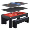 Hathaway Park Avenue 7-Ft Pool Table Tennis Combo Set w/ Storage BG2530PR