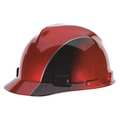 Msa Safety Front Brim Hard Hat, Type 1, Class E, Ratchet (6-Point), Red 10101535