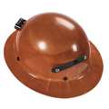 Msa Safety Full Brim Hard Hat, Ratchet (4-Point), Brown 10124391