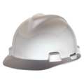 Msa Safety Front Brim Hard Hat, Type 1, Class E, One-Touch (4-Point), White 10057441