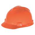 Msa Safety Front Brim Hard Hat, Type 1, Class E, One-Touch (4-Point), Hi-Vis Orange 10057420