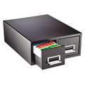 Steelmaster 20-3/8" W 2 Drawer Cabinet, 6 x 9 in. Card Capacity, Black, Black 263F6916DBLA