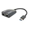 Tripp Lite USB 3.0 Adapter, Ethernet, Dual Port,  U336-002-GB