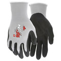 Mcr Safety Foam Nitrile Coated Gloves, Palm Coverage, Black/Gray, M, 12PK 9673M