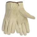 Mcr Safety Gloves, Leather, Driver, Medium, Beige, PR 3215M