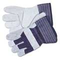 Mcr Safety Gloves, Leather Palm, Large, Gray, PR 12010L