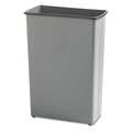 Safco 22 gal Rectangular Trash Can, Charcoal, Open Top, Puncture-Resistant Heavy Duty Steel 9618CH