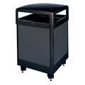 Rubbermaid Commercial 48 gal. Rectangular Trash Can, Black, 26 in Dia, Steel FGR48HT500PL