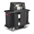 Rubbermaid Commercial Housekeeping Cart, w/Hood, Full Size, Black FG9T1900BLA