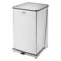 Rubbermaid Commercial 40 gal Square Step Can, Stainless Steel, 21 in Dia, Stainless Steel FGST40SSPL