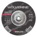 Weiler Grinding Wheel, Type 27, 0.25 in Thick, Aluminum Oxide 56468