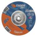 Weiler Grinding Wheel, Type 27, 0.25 in Thick, Zirconia Alumina 58074