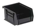 Quantum Storage Systems 8 lb Hang & Stack Storage Bin, Copolymer Polypropylene, 4 1/8 in W, 3 in H, Black, 5 in L QUS200CO