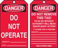Accuform Tags By-The-Roll, Danger Do Not, 6-1/4x3 in, Cardstock, 100/RL TAR106