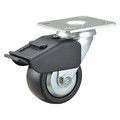 Zoro Select Plate Caster, 4" Wheel Dia., 600 lb., Black 435Y01