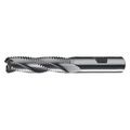 Cleveland 4-Flute Cobalt 8% Coarse Square Single Roughing End Mill Cleveland RG8 Bright 5/8x5/8x5/8x2-3/4 C31183