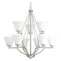 Progress Lighting Bravo 9-Light Chandelier, 100 W, Brushed Nickel P4625-09