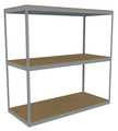 Tennsco Boltless Shelving Unit, 30-5/8"D x 96-5/8"W x 84"H, 3 Shelves, Steel ZLE7-9630S-3D