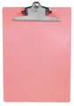 Zoro Select 8-1/2" x 11" Plastic Clipboard 1", Pink 21800