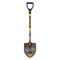 Structron #2 14 ga Rear Rolled Step Round Point Shovel, Steel Blade, 29 in L Yellow Premium Fiberglass Handle 49731