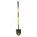 Structron #2 14 ga Front Turn Step Round Point Shovel, Steel Blade, 48 in L Yellow Premium Fiberglass Handle 49599