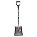 Seymour Midwest #2 16 ga Forward Turn Step Square Point Shovel, 26 in L Blue Professional Grade Fiberglass Handle 49462