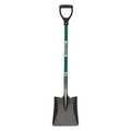 Seymour Midwest #2 16 ga Forward Turn Step Square Point Shovel, 26 in L Green Durable Fiberglass Handle 49433