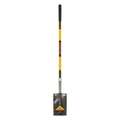 Structron #2 14 ga Rear Rolled Step Garden Spade Shovel, Steel Blade, 48 in L Yellow Premium Fiberglass Handle 49733