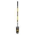Structron 14 ga Rear Rolled Step Drain Spade Shovel, Steel Blade, 48 in L Yellow Premium Fiberglass Handle 49736