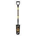 Structron Drain Spade Shovel, 29 in L Yellow Premium Fiberglass Handle 49577