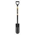 Toolite 14 ga Forward Turn Step Drain Spade Shovel, Steel Blade, 29 in L Natural Hardwood Handle 49497