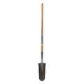 Seymour Midwest 14 ga Forward Turn Step Drain Spade Shovel, Steel Blade, 48 in L Natural Hardwood Handle 49156