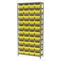 Akro-Mils Steel Bin Shelving Unit, 11 Shelves, Gray/Red AS1279080R