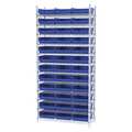 Akro-Mils Wire Shelving, 12 Shelves, Silver/Blue AWS143630170B