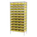 Akro-Mils Wire Shelving, 12 Shelves, Silver/Red AWS183630158R