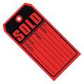 Partners Brand "Sold Tags", 13 Point Card Stock, 4 3/4" x 2 3/8", Red/Black, 500/Case G2530