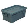 Rubbermaid Commercial Storage Tote with Snap Lid, Gray, Plastic, 14 gal Volume Capacity RUB115