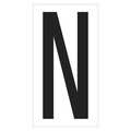 Partners Brand Vinyl Warehouse Letter Labels, "N", 3 1/2", Black/White, 50/Case DL9310N