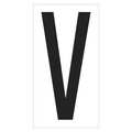 Partners Brand Vinyl Warehouse Letter Labels, "V", 3 1/2", Black/White, 50/Case DL9310V