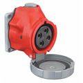 Hubbell Pin and Sleeve Receptacle, 32A, 10 HP, Red HBLS432R3W