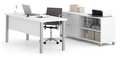 Bestar Executive Desk, 29-1/2" D, 71-7/64" W, 29-29/32" H, White, Melamine 120875-17