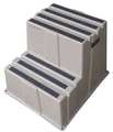 Zoro Select 2 Steps, Plastic Step Stand, 500 lb. Load Capacity, Gray 44ZJ56